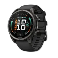 Fenix 9 47mm Carbon Gray DLC Titanium with Black Silicone Band – Image 1
