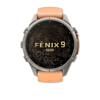 Fenix 9 Pro Amoled 43mm Titanium with Shell Pink/Autumn Orange Silicone Band – Image 2