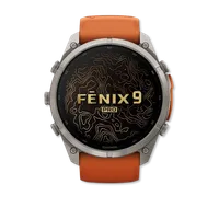 Fenix 9 Pro Amoled 51mm Titanium with Autumn Orange/Spark Orange Silicone Band – Image 2