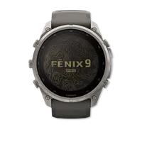 Fenix 9 Pro Solar 51mm Titanium with Pebble Gray Silicone Band – Image 2