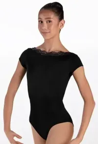 Lace Trim Cap Sleeve Leotard – Image 1