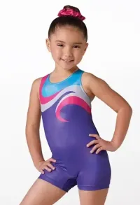 Kids Metallic Racer Biketard - Includes Scrunchie – Image 2