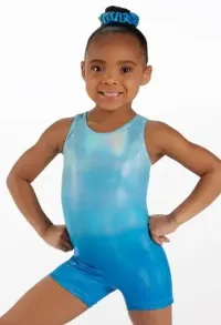 Kids Metallic Racer Biketard - Includes Scrunchie – Image 3