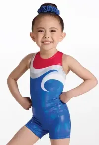 Kids Metallic Racer Biketard - Includes Scrunchie – Image 4