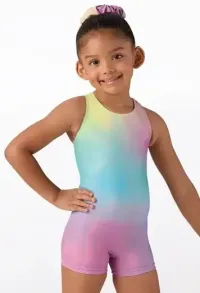 Kids Metallic Racer Biketard - Includes Scrunchie – Image 5