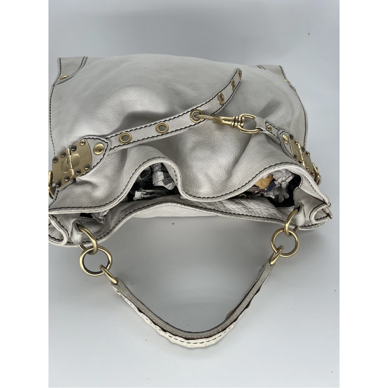 Borsa Miu Miu Vitello Lux Hobo in pelle – Image 5