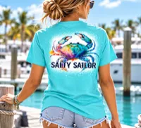 Salty by Nature | Blue Crab Tri-Blend Tee – Image 3