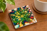 Hand-Painted Ceramic Coaster 001 – Image 2