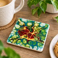 Hand-Painted Ceramic Coaster 003 – Image 2