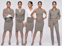 Bamboo WRAP JACKET and SKIRT in TAUPE – Image 3