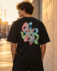Waves  T-Shirt Noir  – Image 1