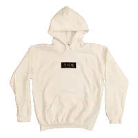 Our Daughter Hoodie White w. Black Patch – Image 1