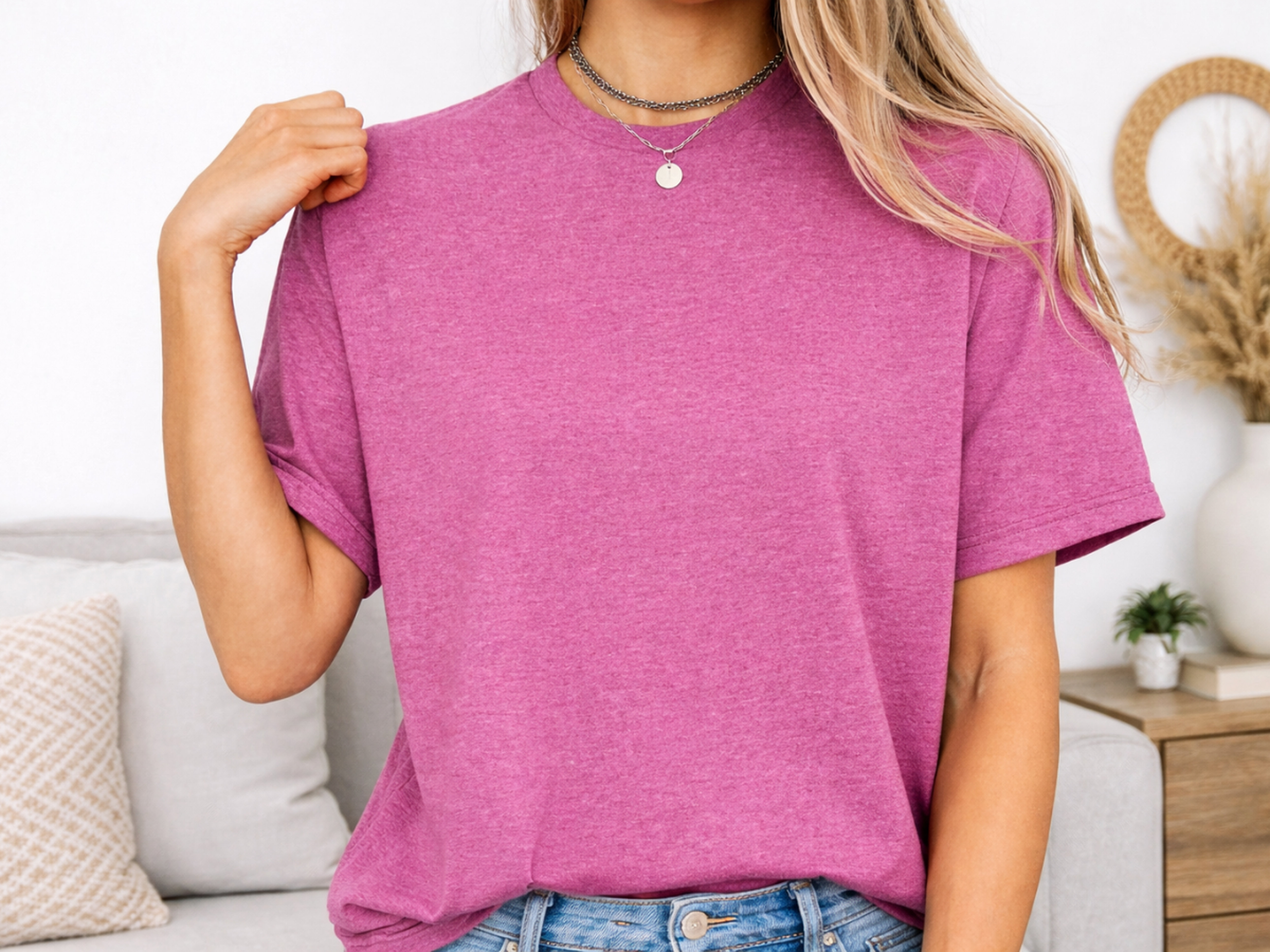 Brite Beginnings Adult T-Shirt – Medium, Heather Berry