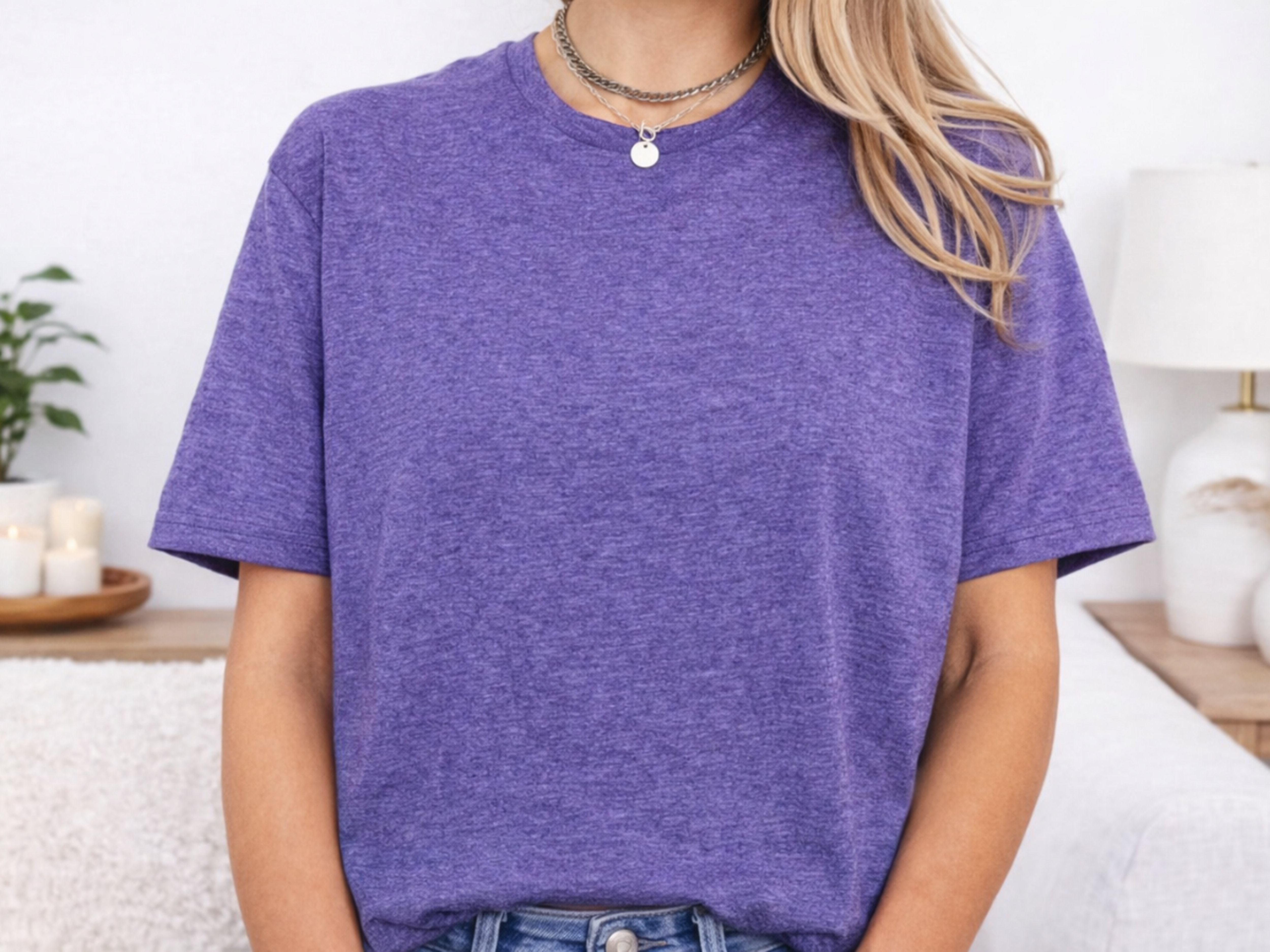 Brite Beginnings Adult T-Shirt – Medium, Heather Purple