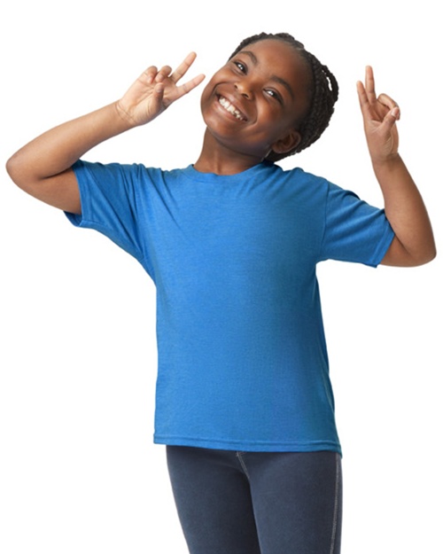 Brite Beginnings Youth T-Shirt – S (6-8), Heather Royal