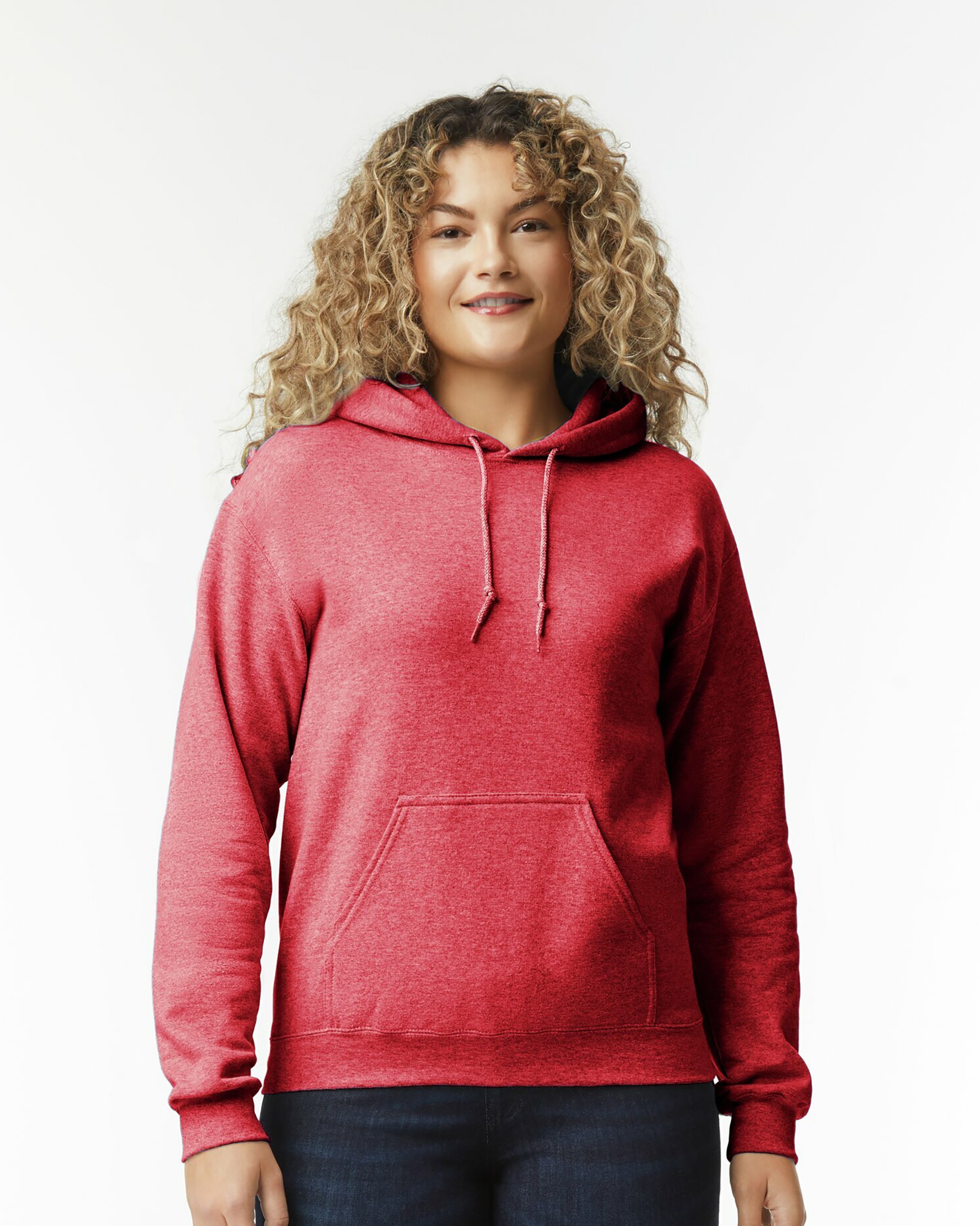Brite Beginnings Adult Hoodie – Small, Heather Scarlet Red