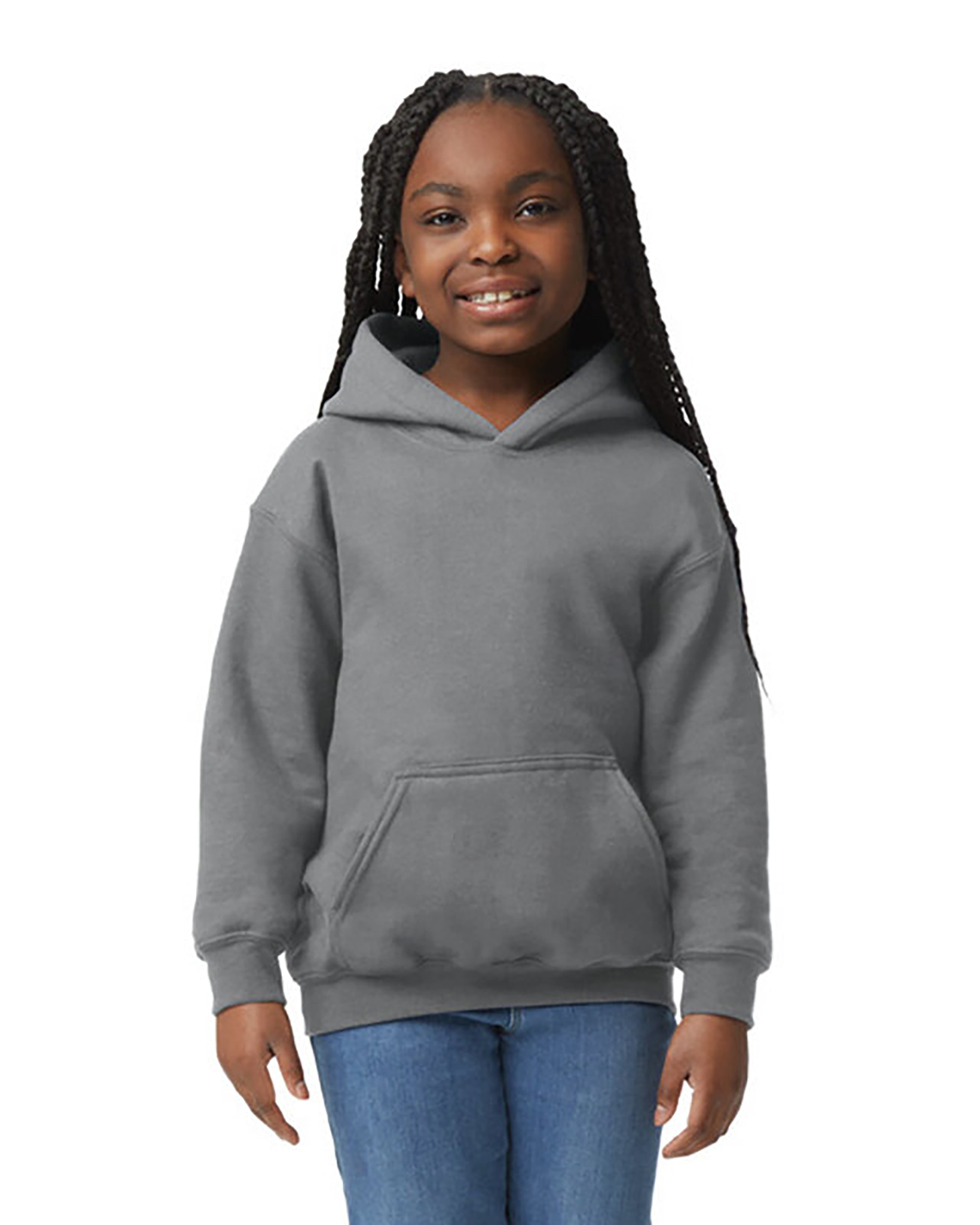 Brite Beginnings Youth Hoodies – L (14-16), Graphite Heather