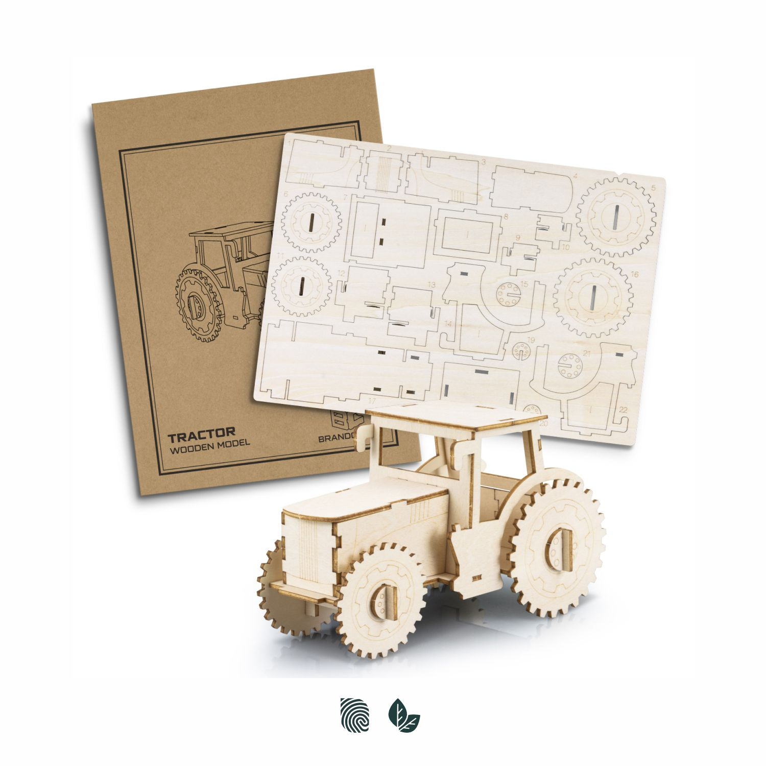 BRANDCRAFT Tractor Wooden Model – Image 1