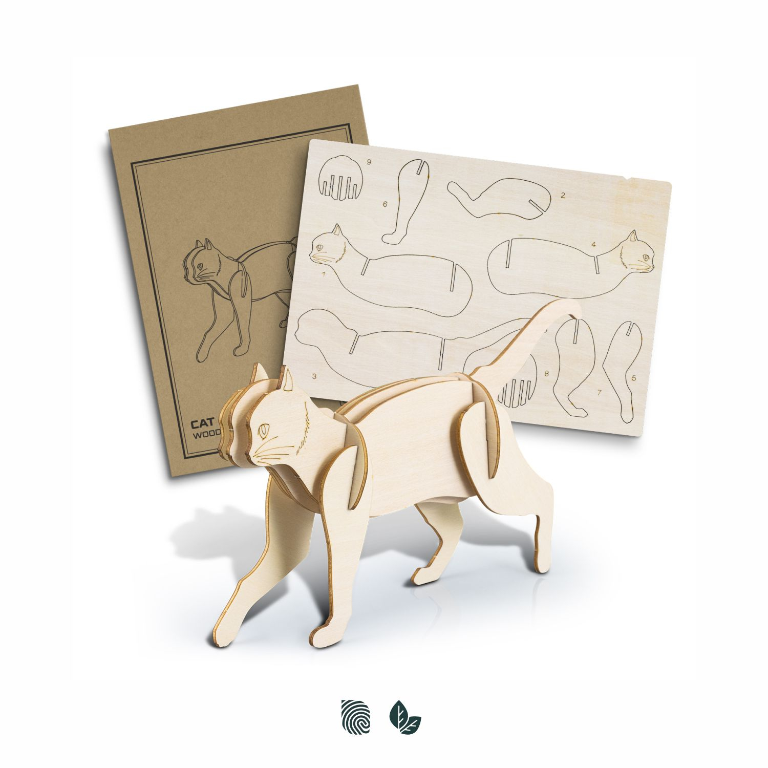 BRANDCRAFT Cat Wooden Model – Image 1