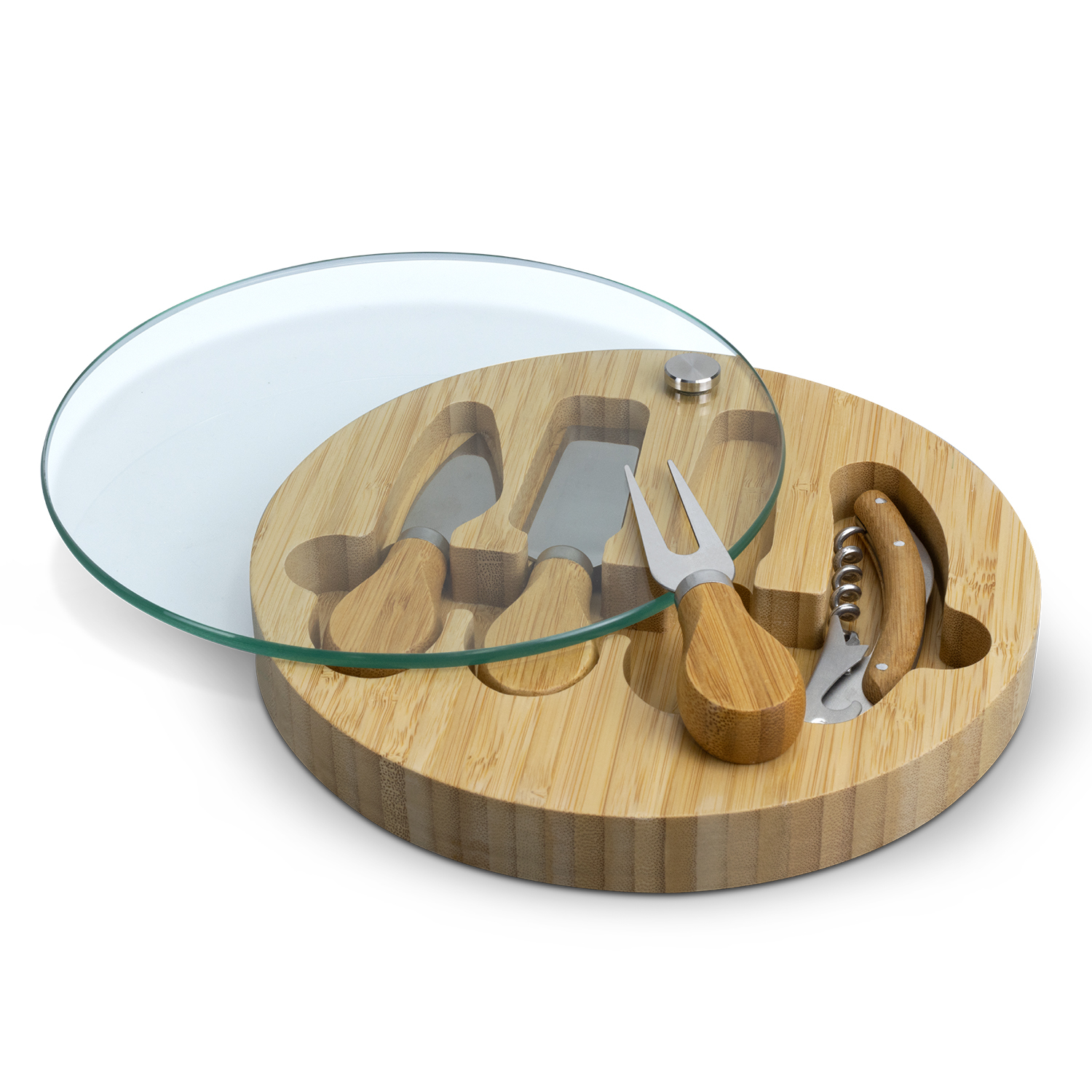 NATURA Glass & Bamboo Cheese Board – Image 4