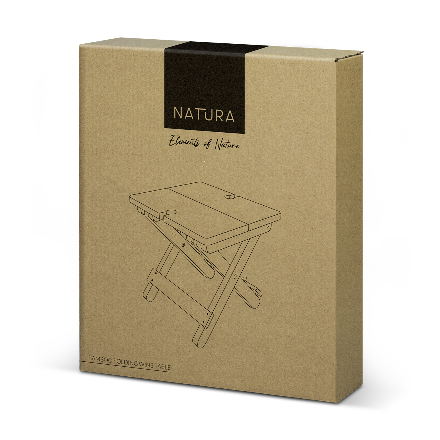 NATURA Bamboo Folding Wine Table – Image 4
