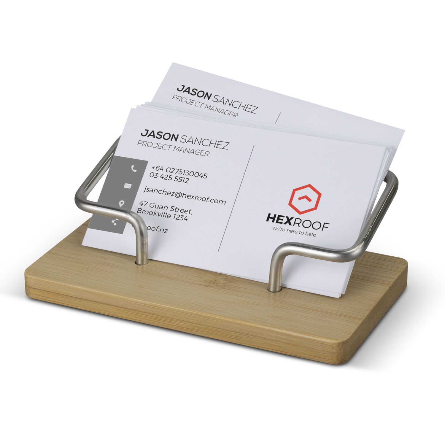 Bamboo Business Card Stand – Image 4