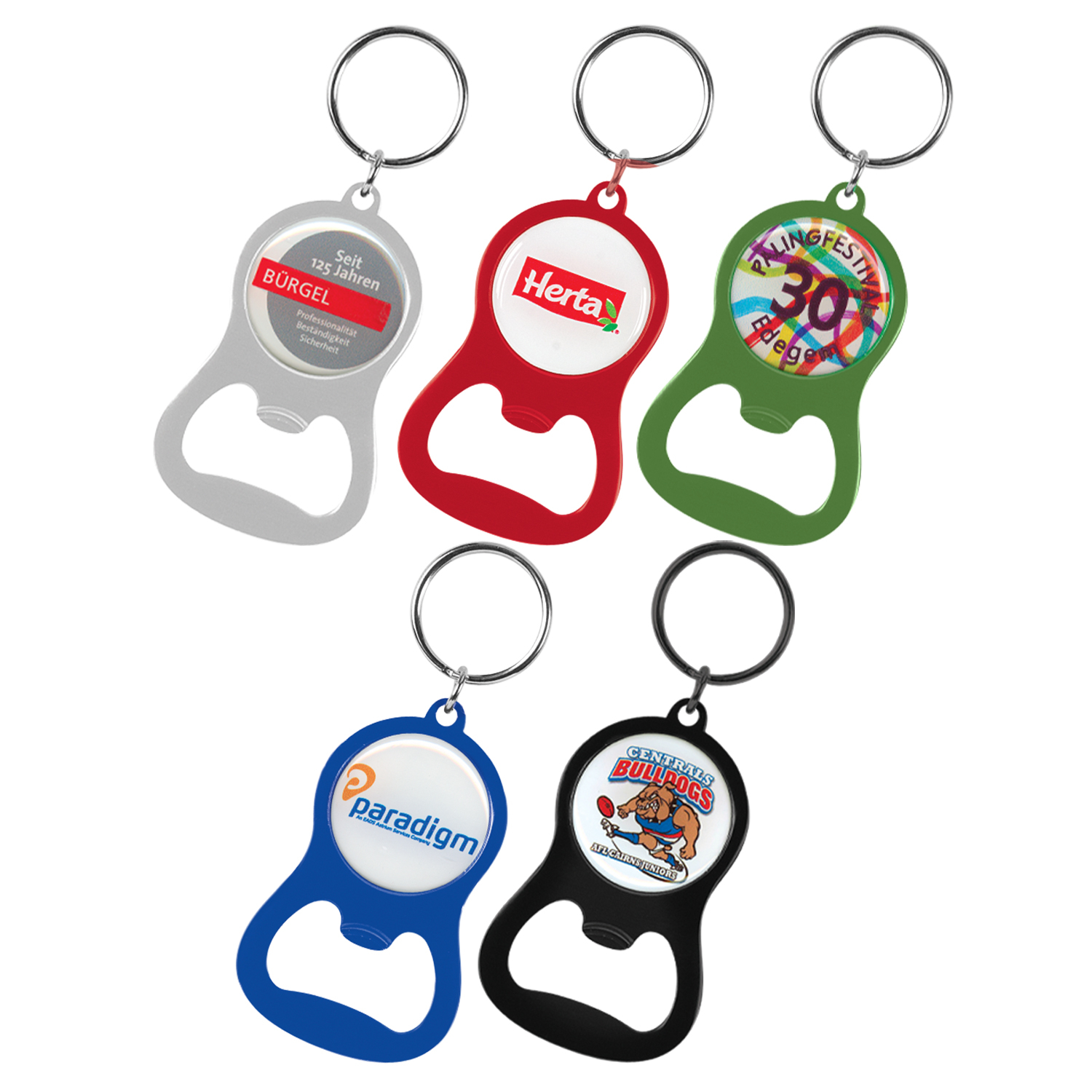 Chevron Bottle Opener Key Ring – Image 1
