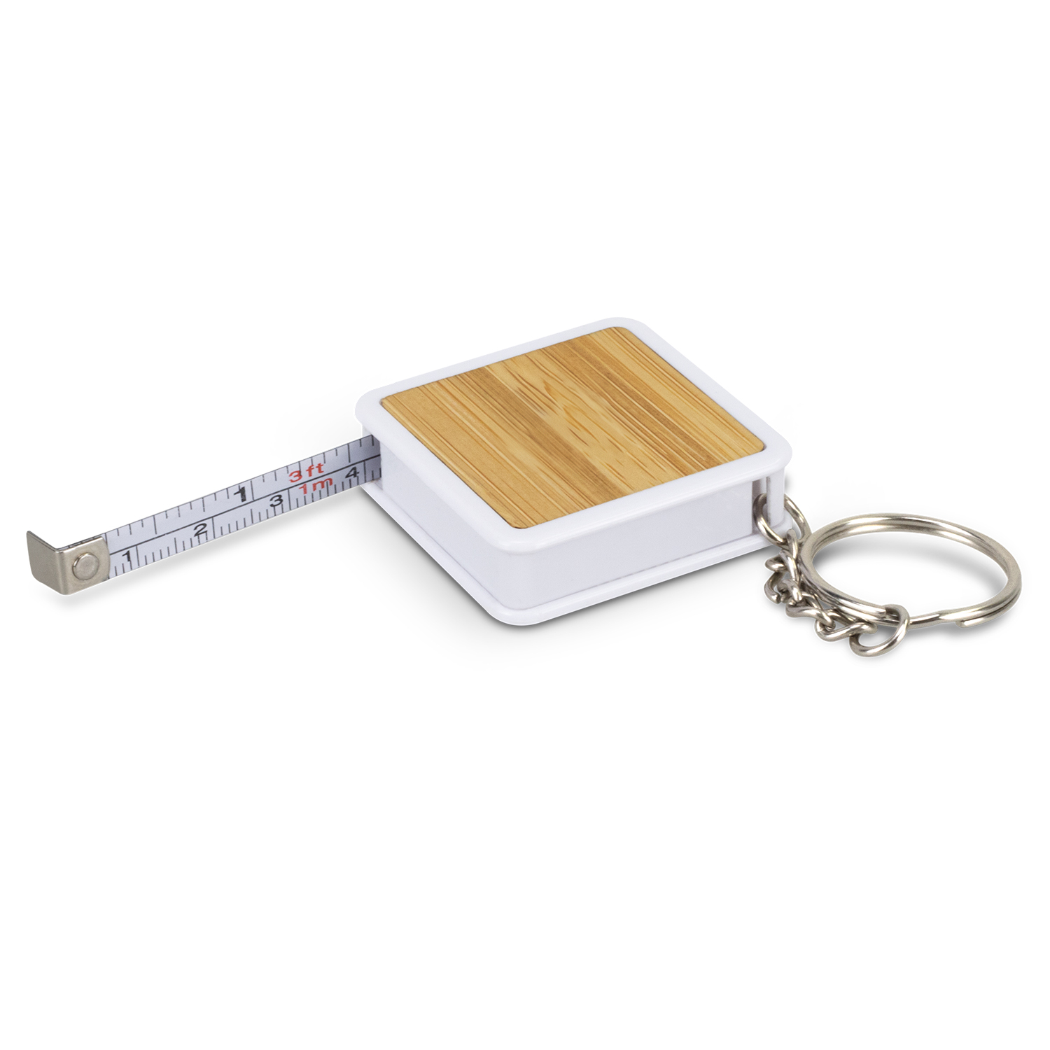 Bamboo Tape Measure Key Ring – Image 3