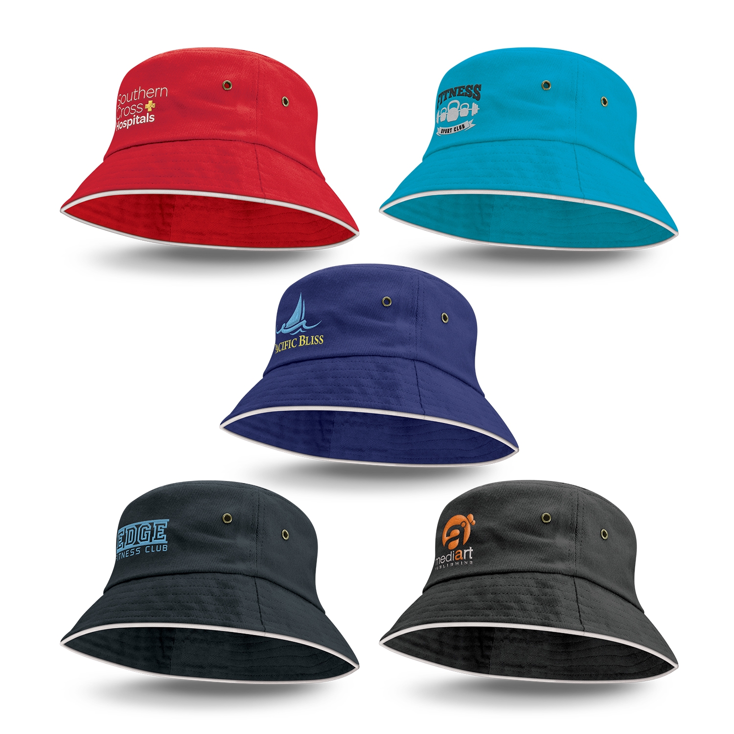 Bondi Bucket Hat - White Sandwich Trim – Image 1