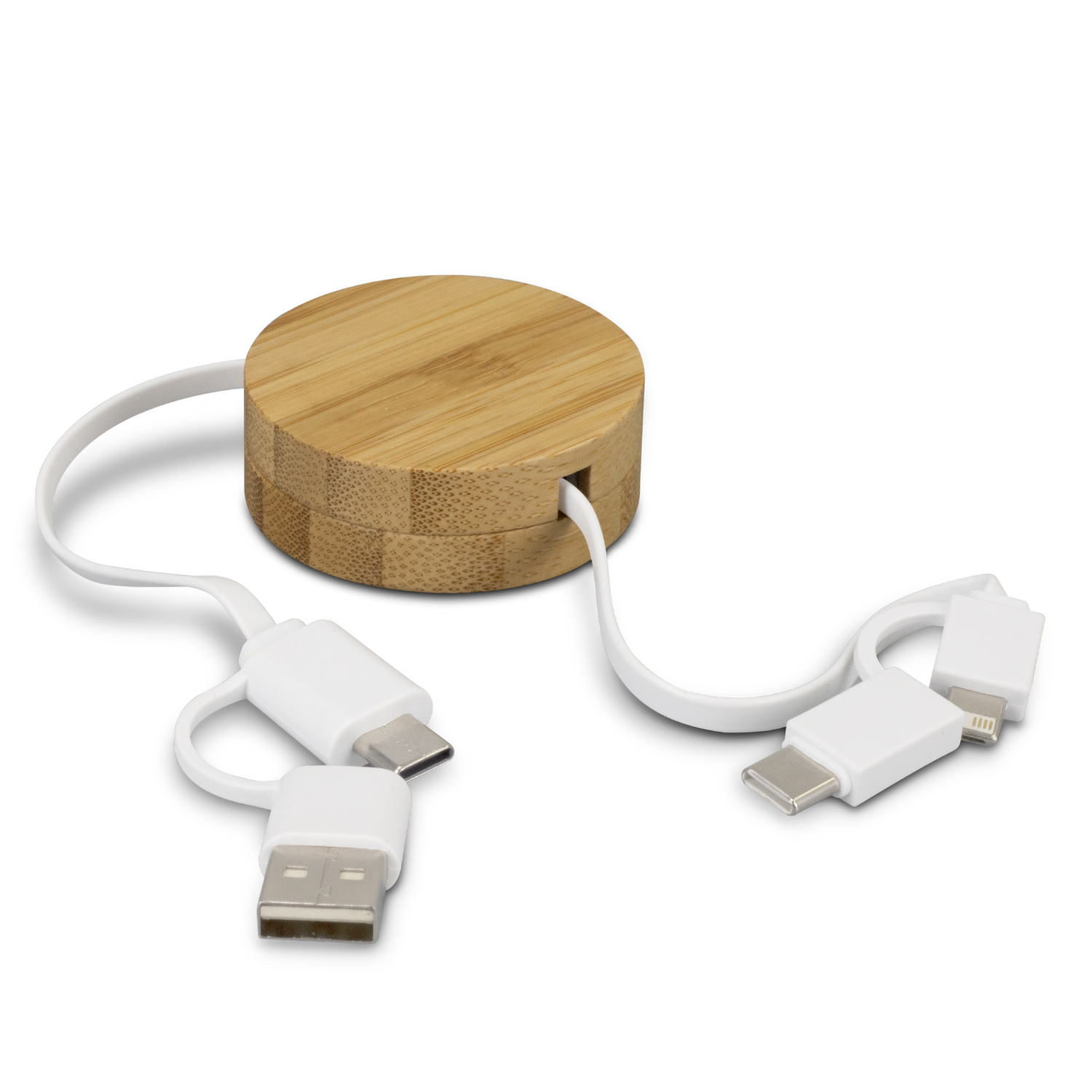 Bamboo Retractable Charging Cable – Image 3