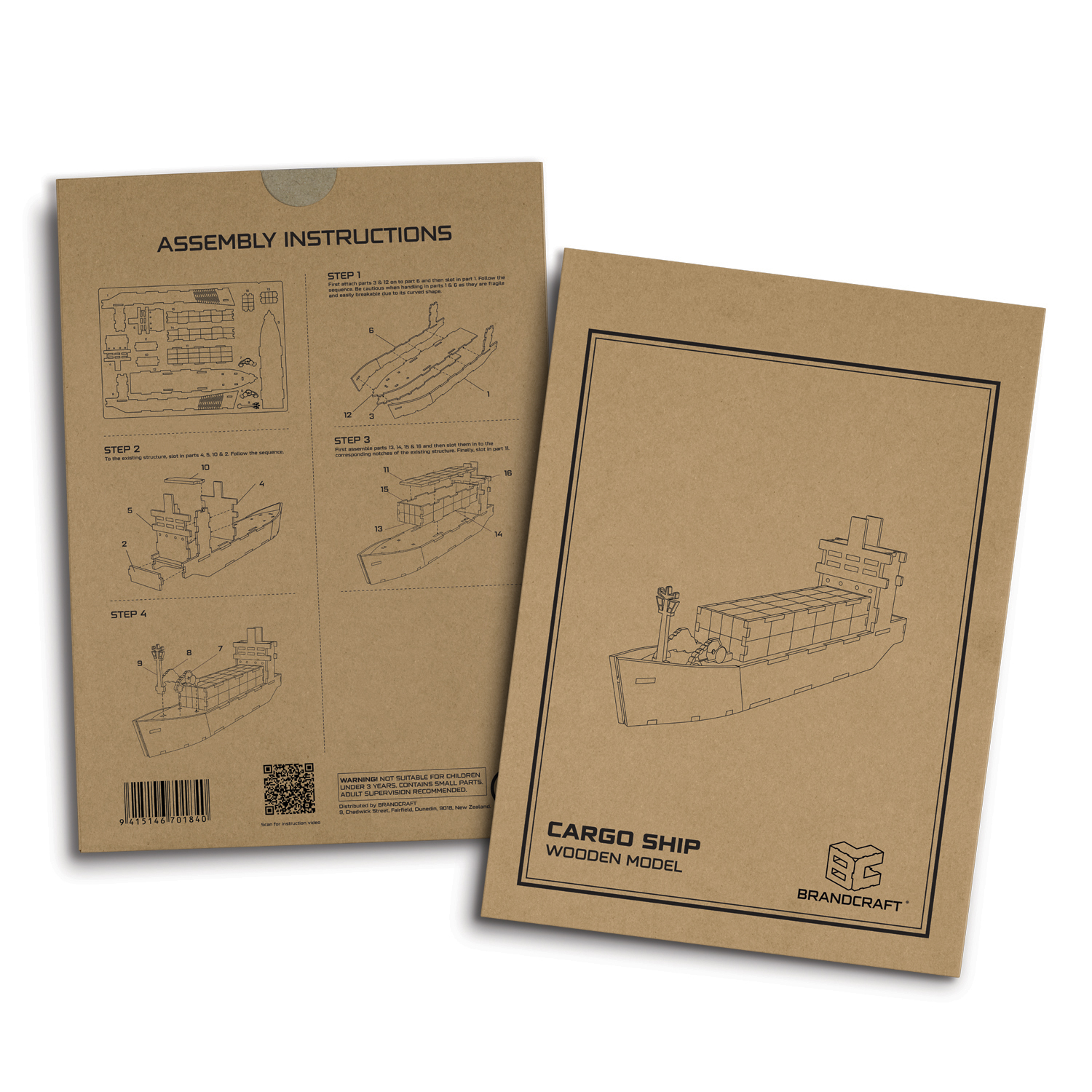 BRANDCRAFT Cargo Ship Wooden Model – Image 5