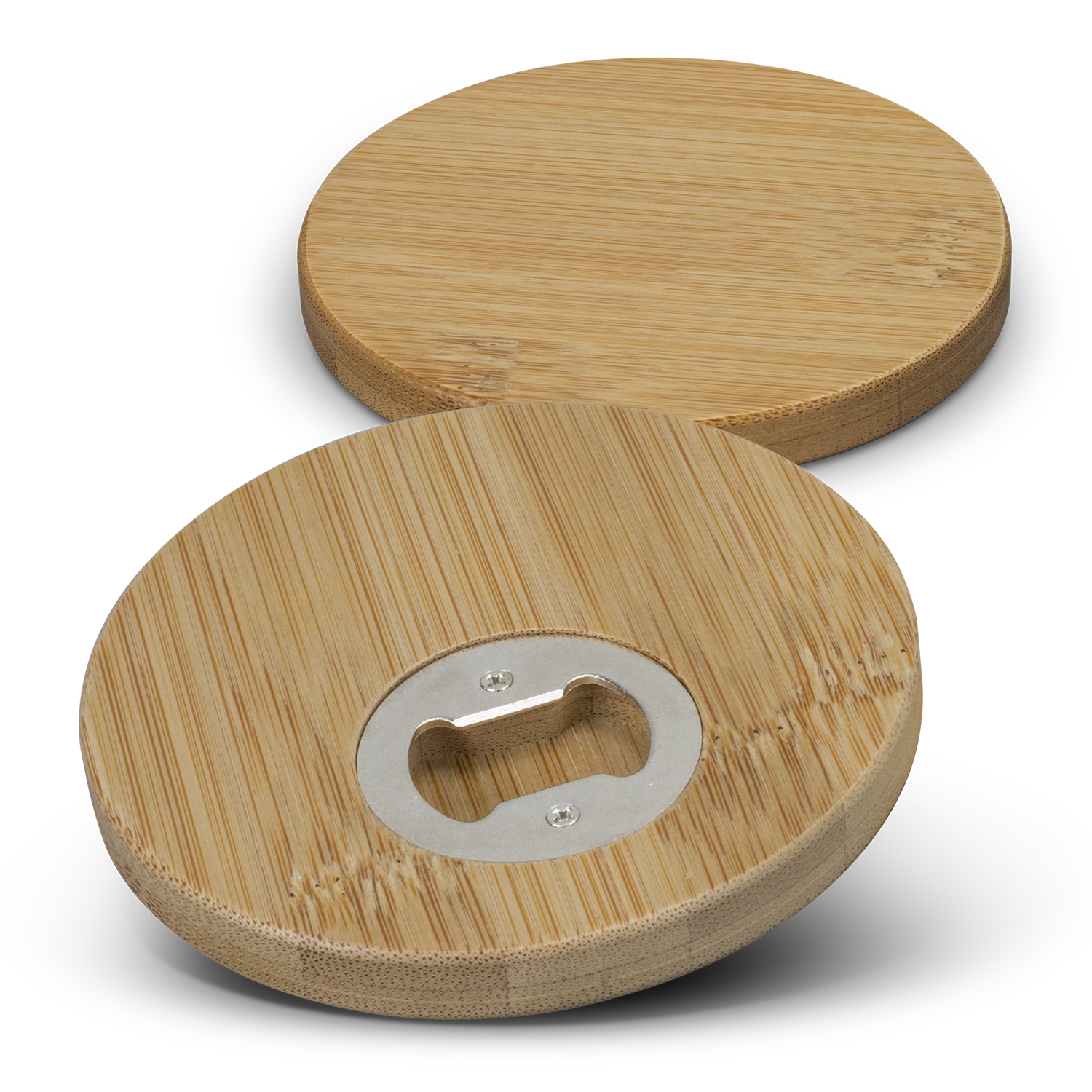 Bamboo Bottle Opener Coaster - Set of 2 - Round – Image 2