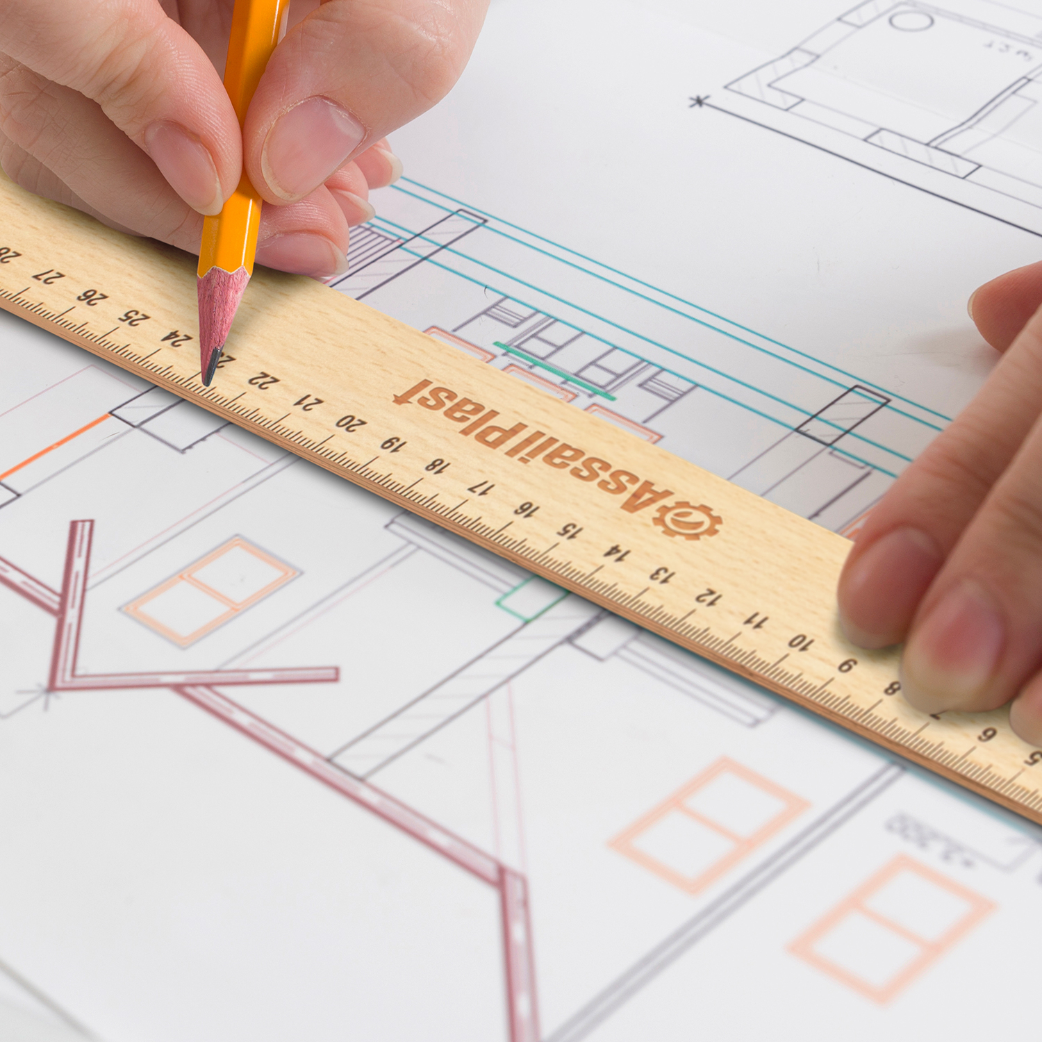 Wooden 30cm Ruler – Image 4