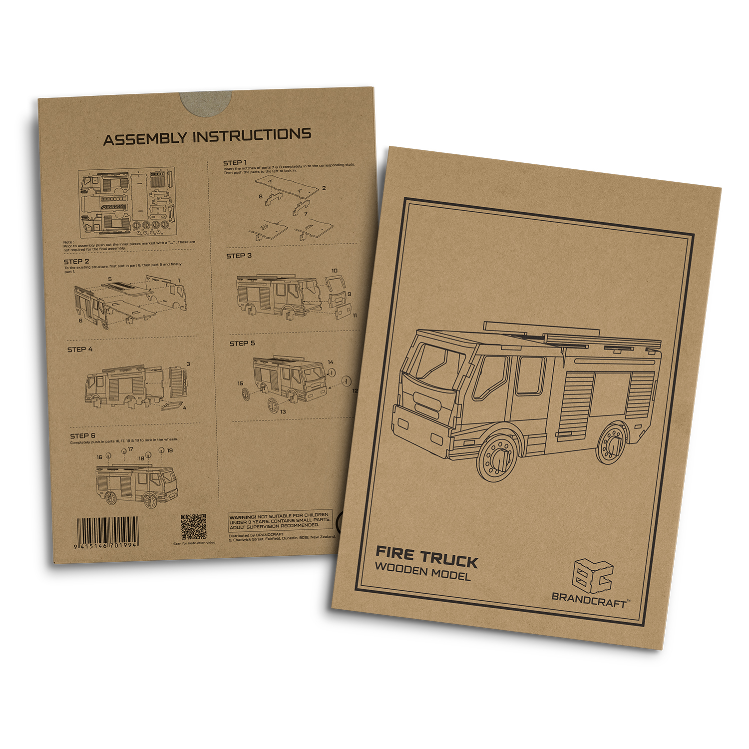 BRANDCRAFT Fire Truck Wooden Model – Image 5