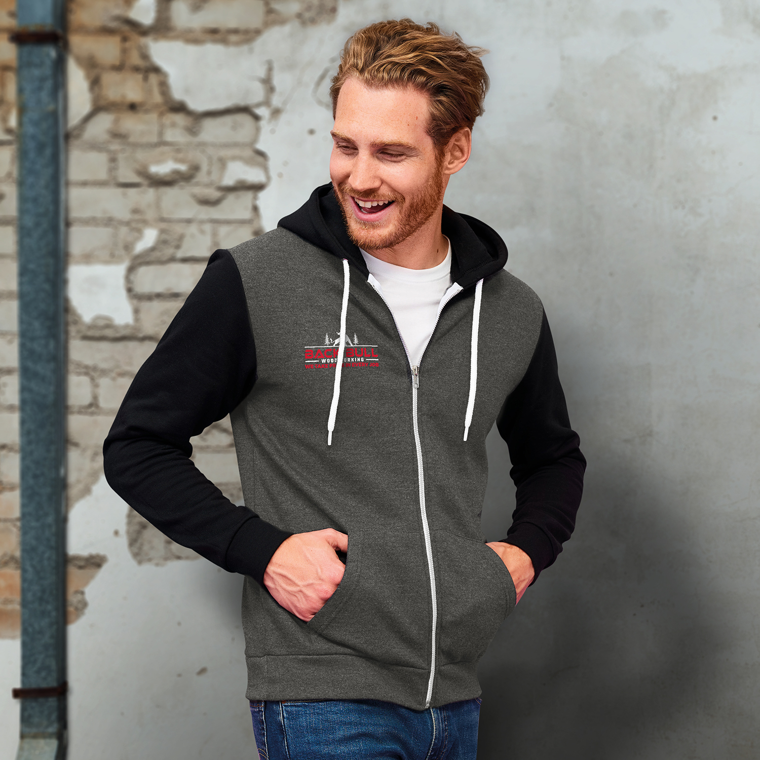 SOLS Silver Unisex Zipped Sweatshirt – Image 4