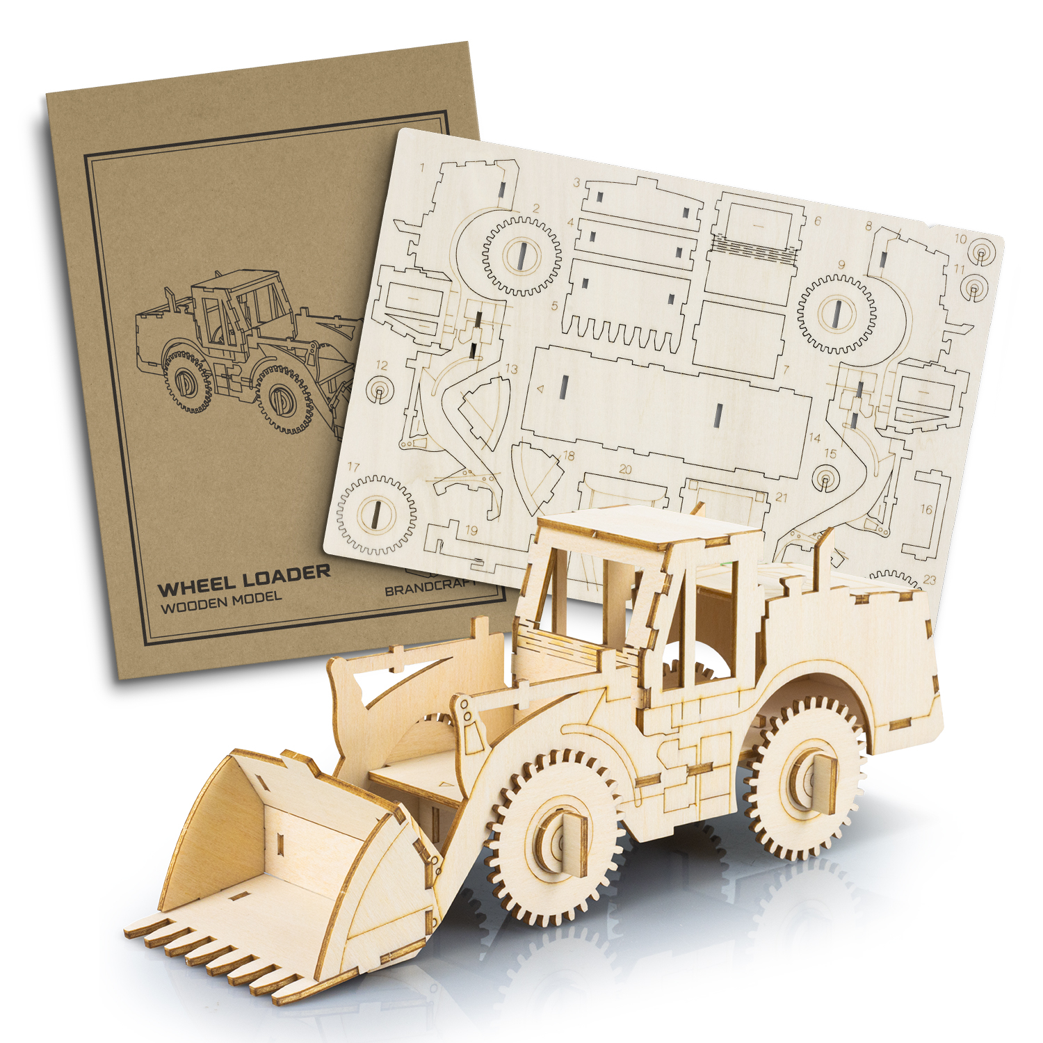 BRANDCRAFT Wheel Loader Wooden Model – Image 2