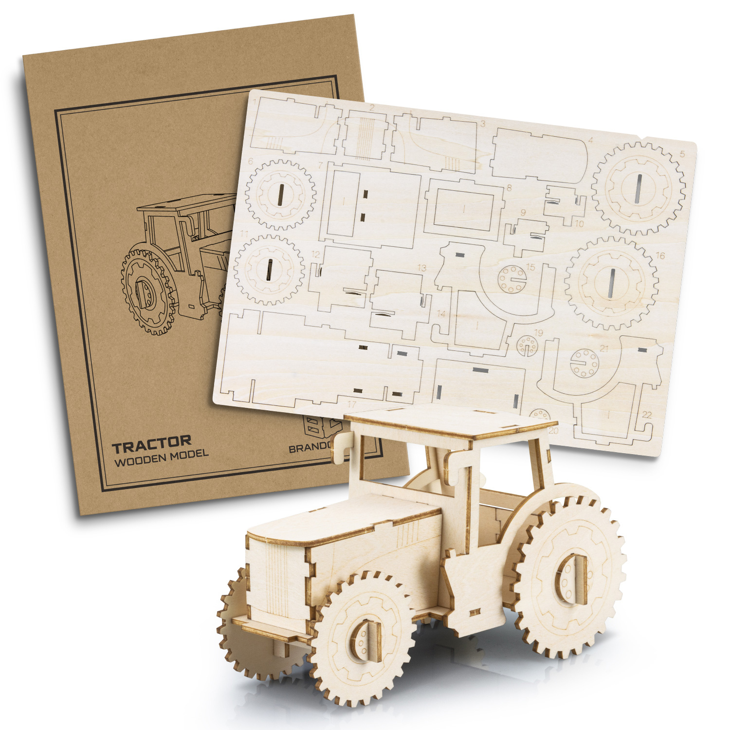 BRANDCRAFT Tractor Wooden Model – Image 2