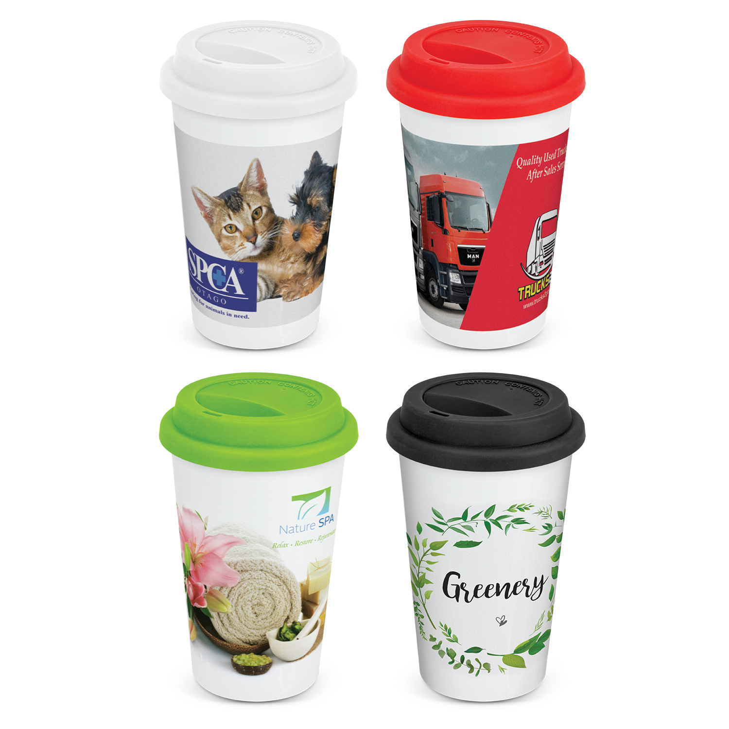 Aztec Double Wall Coffee Cup - Full Colour – Image 1