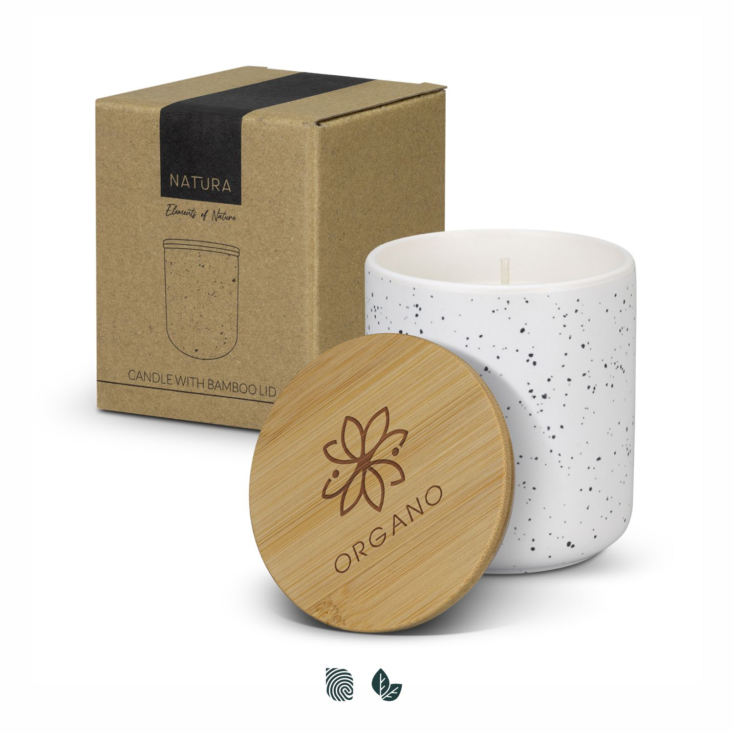 NATURA Candle with Bamboo Lid – Image 1