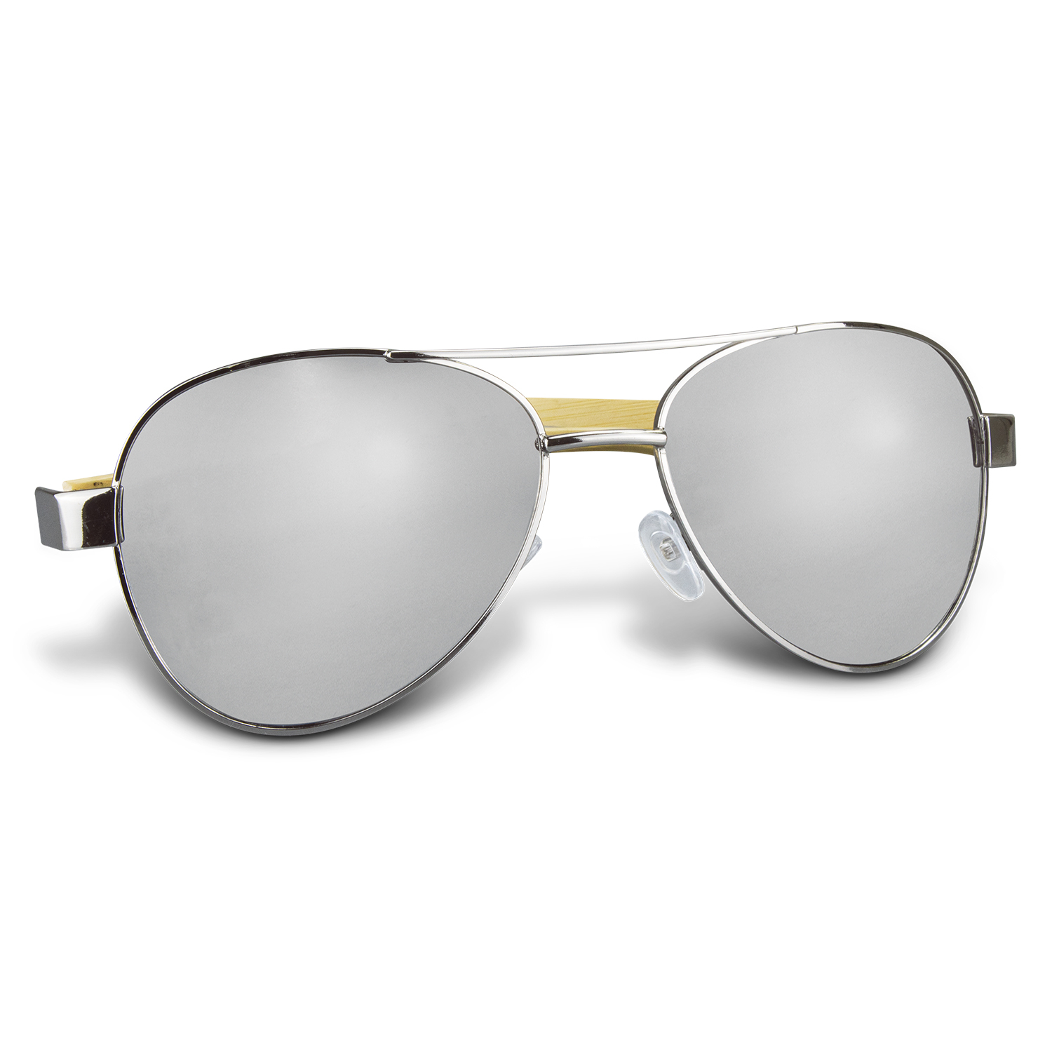 Aviator Mirror Lens Sunglasses - Bamboo – Image 3