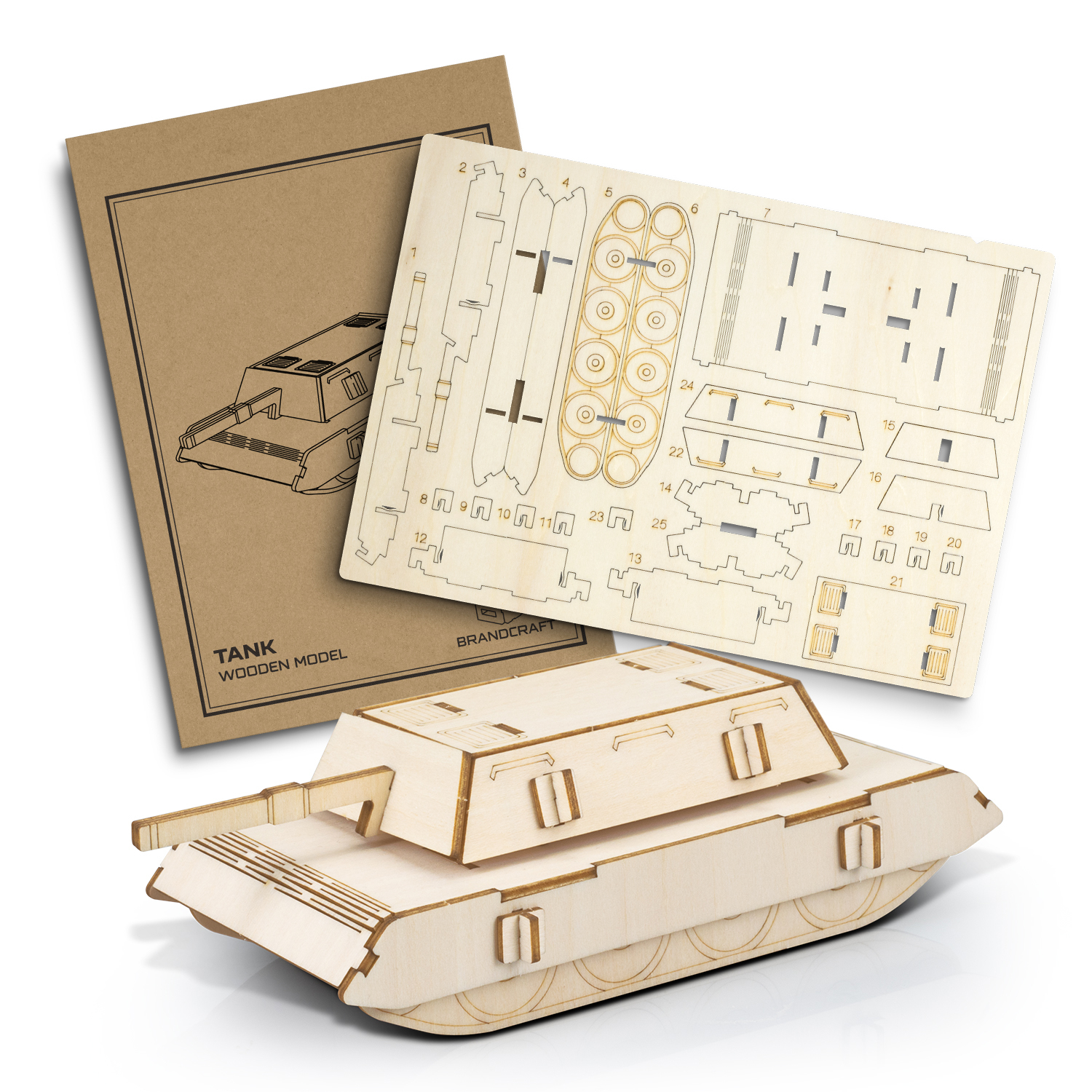 BRANDCRAFT Tank Wooden Model – Image 2