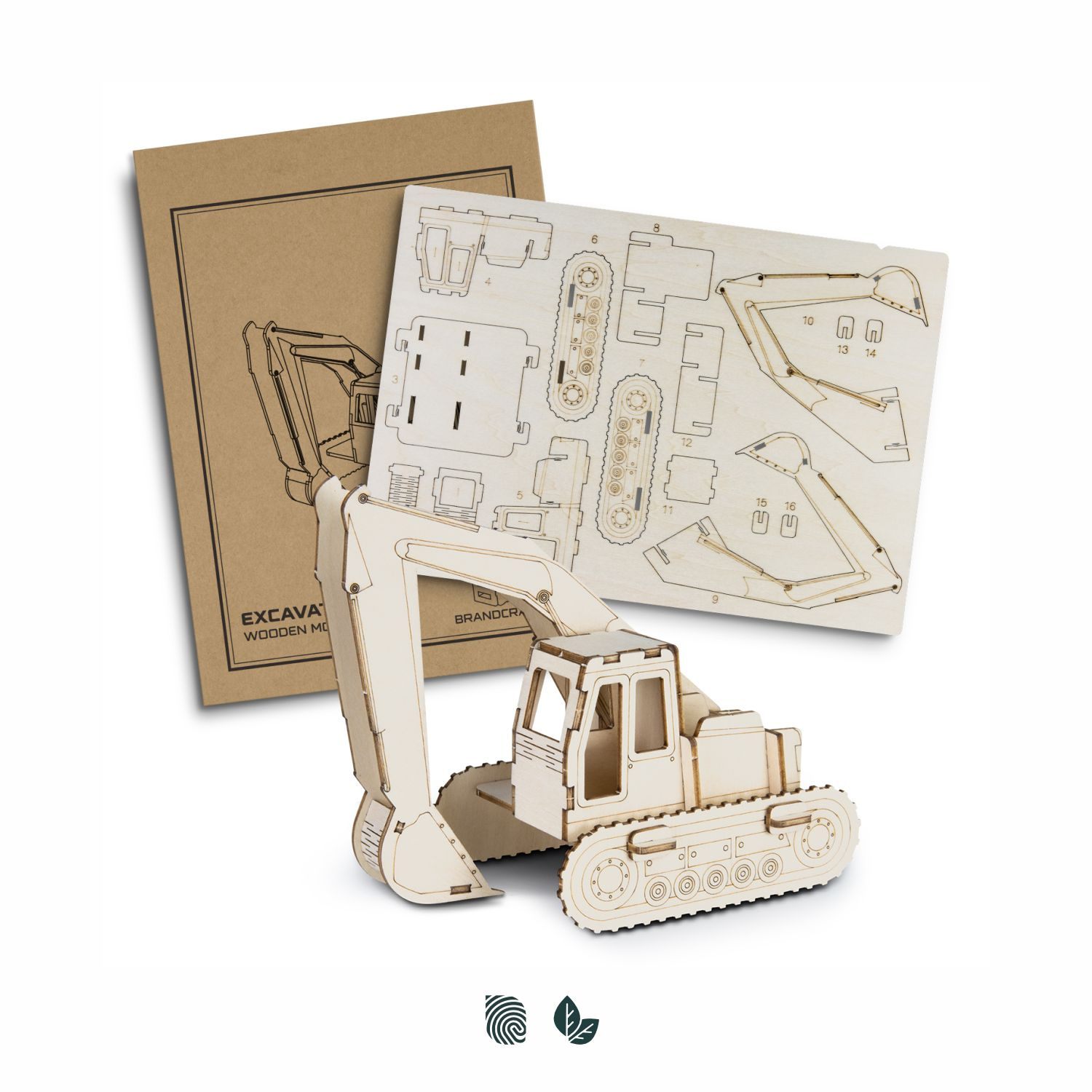 BRANDCRAFT Excavator Wooden Model – Image 1