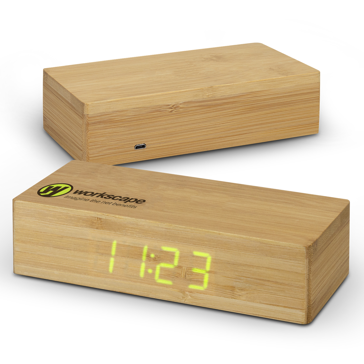 Bamboo Wireless Charging Clock – Image 2