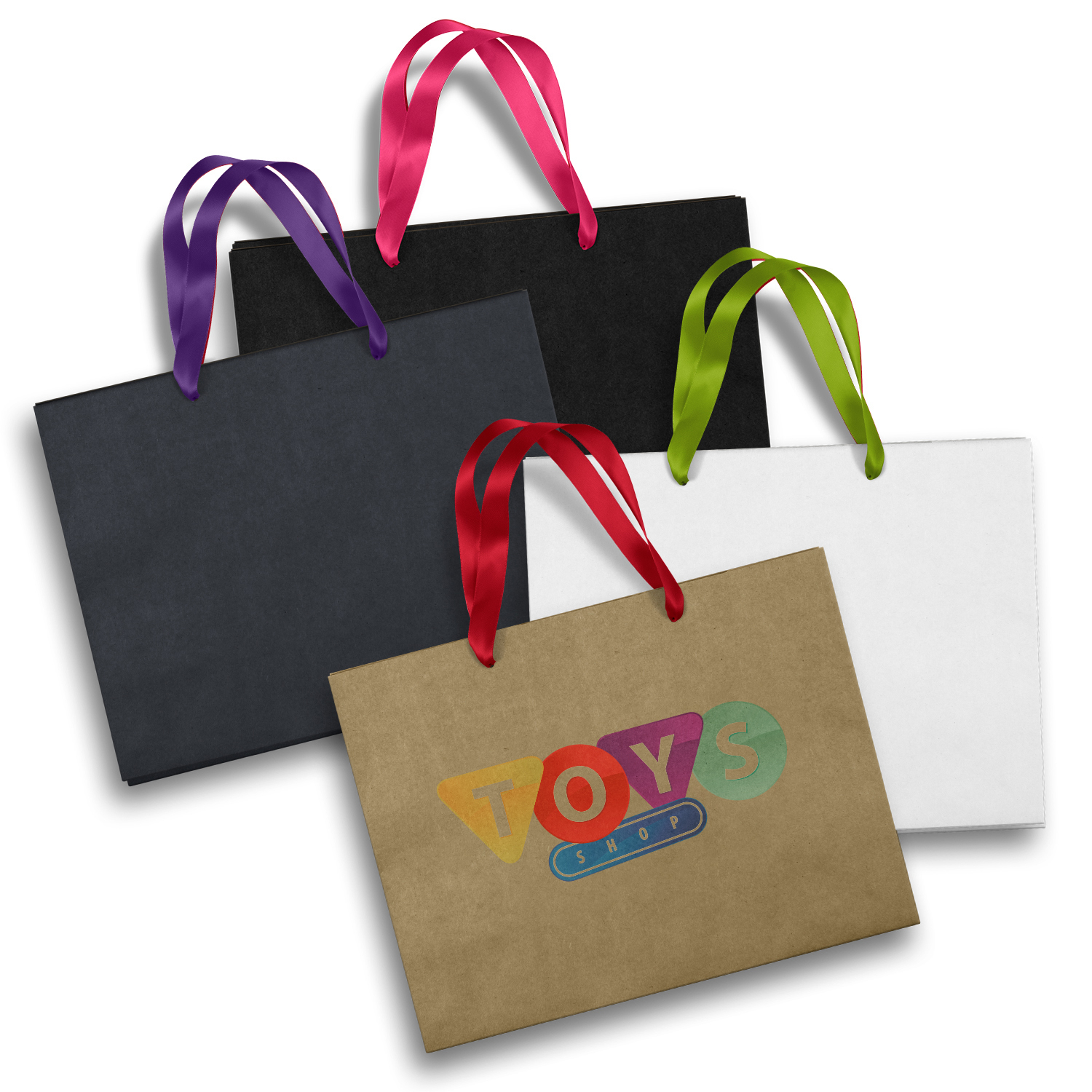 Large Ribbon Handle Paper Bag – Image 1