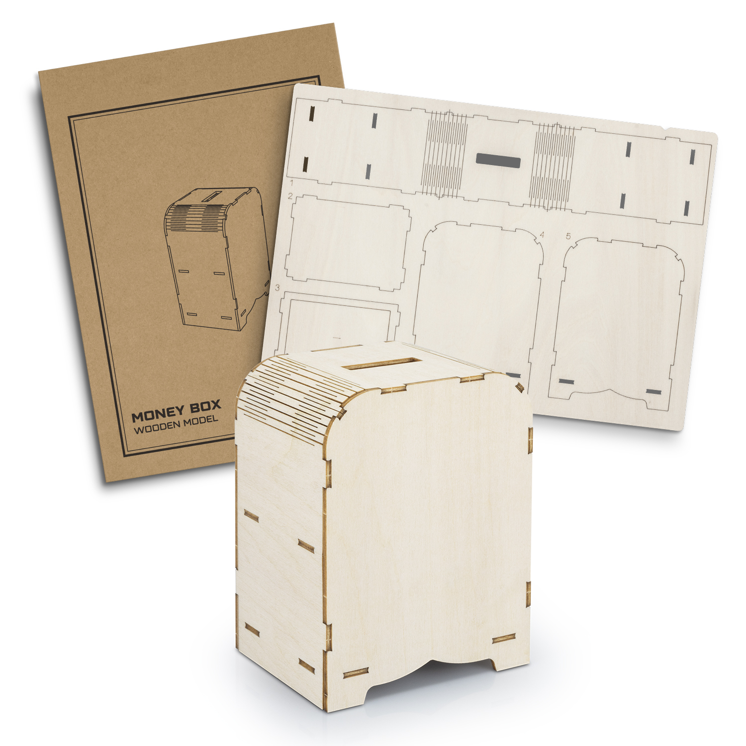 BRANDCRAFT Money Box Wooden Model – Image 2