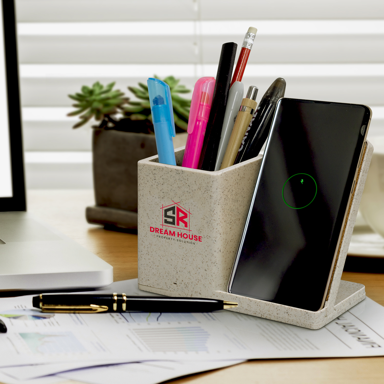 NATURA Oaken Wireless Charger Desk Caddy – Image 6
