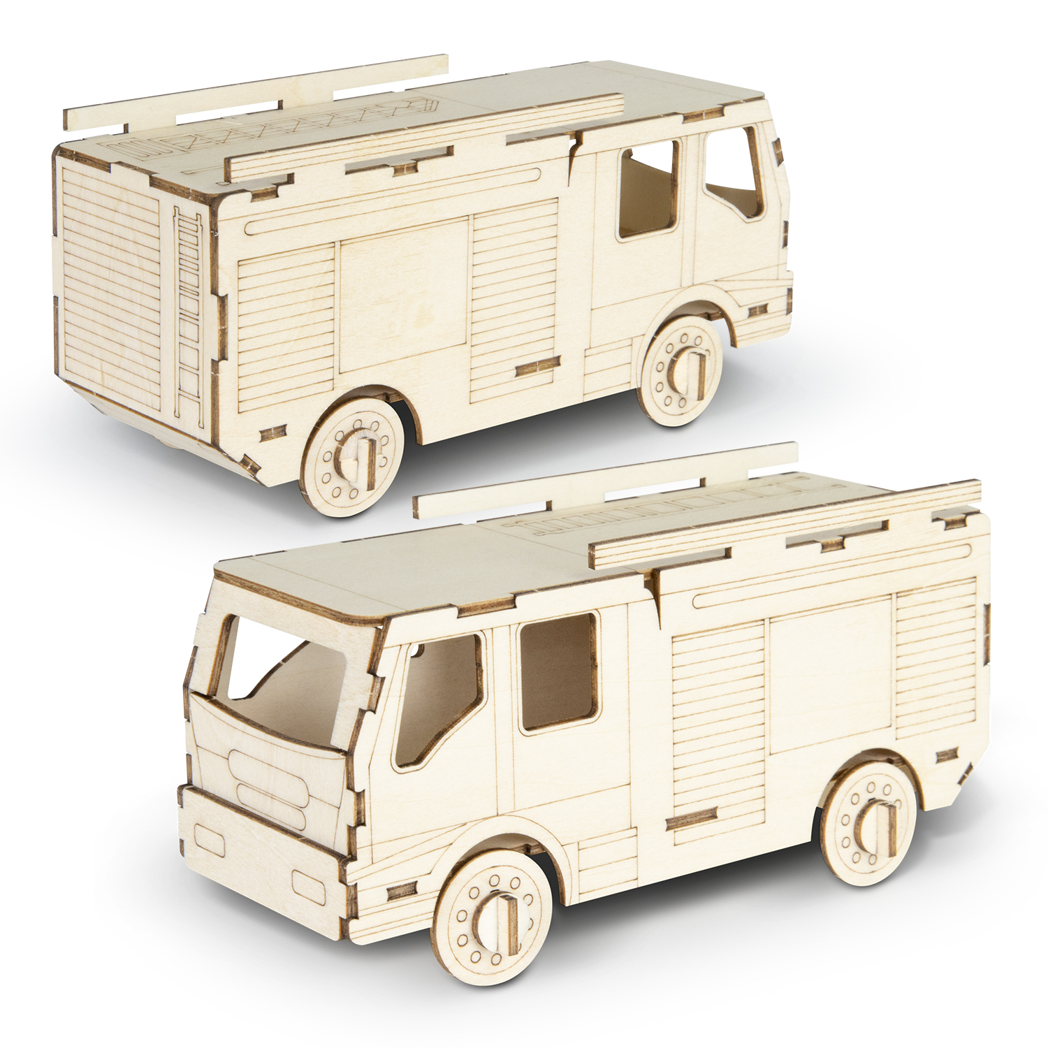 BRANDCRAFT Fire Truck Wooden Model – Image 3