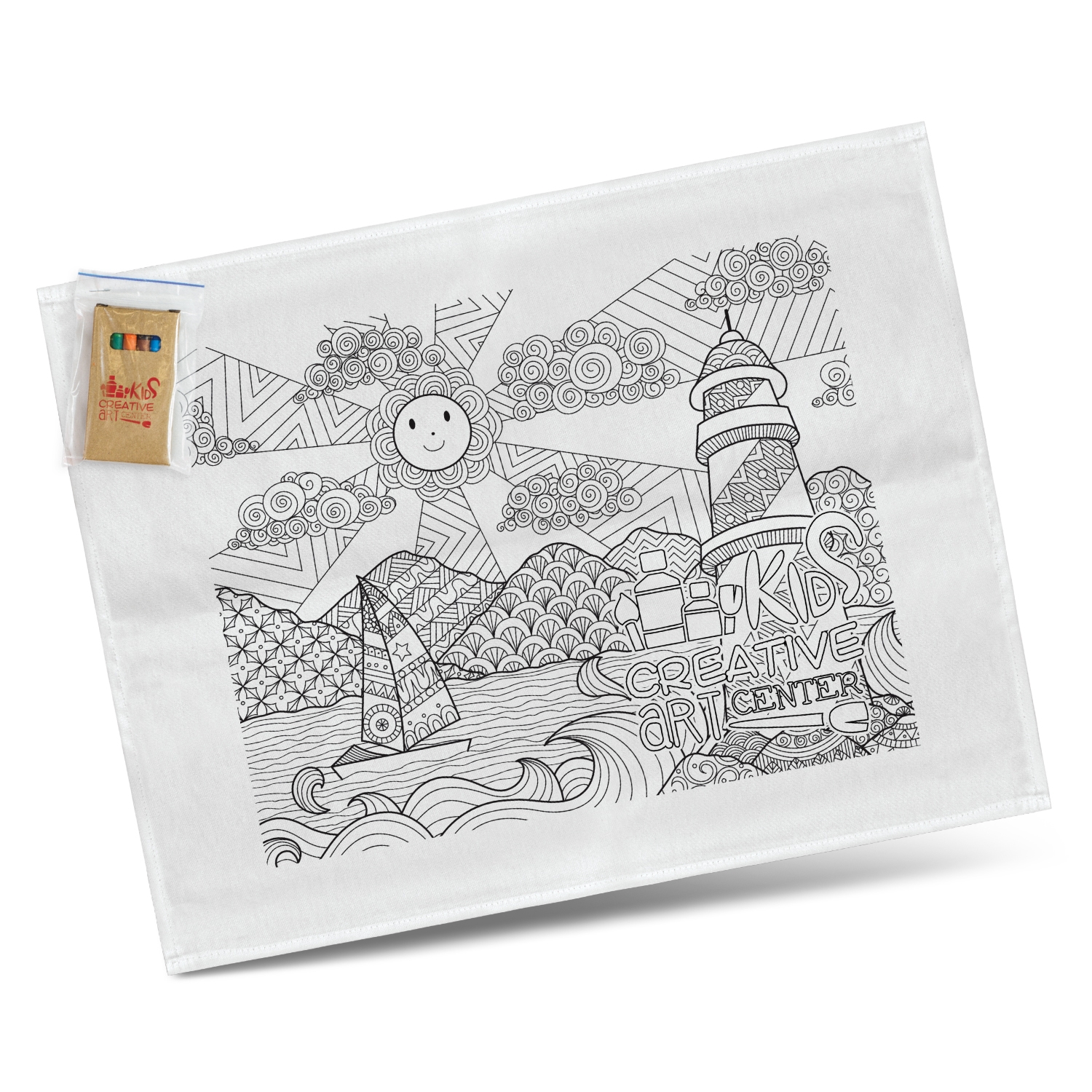 Cotton Colouring Tea Towel – Image 1