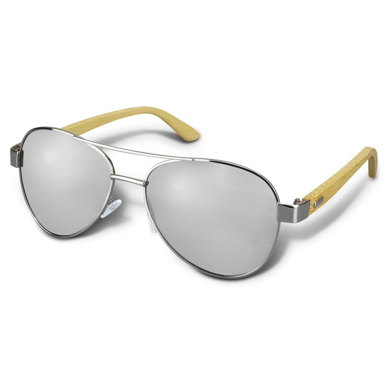 Aviator Mirror Lens Sunglasses - Bamboo – Image 2