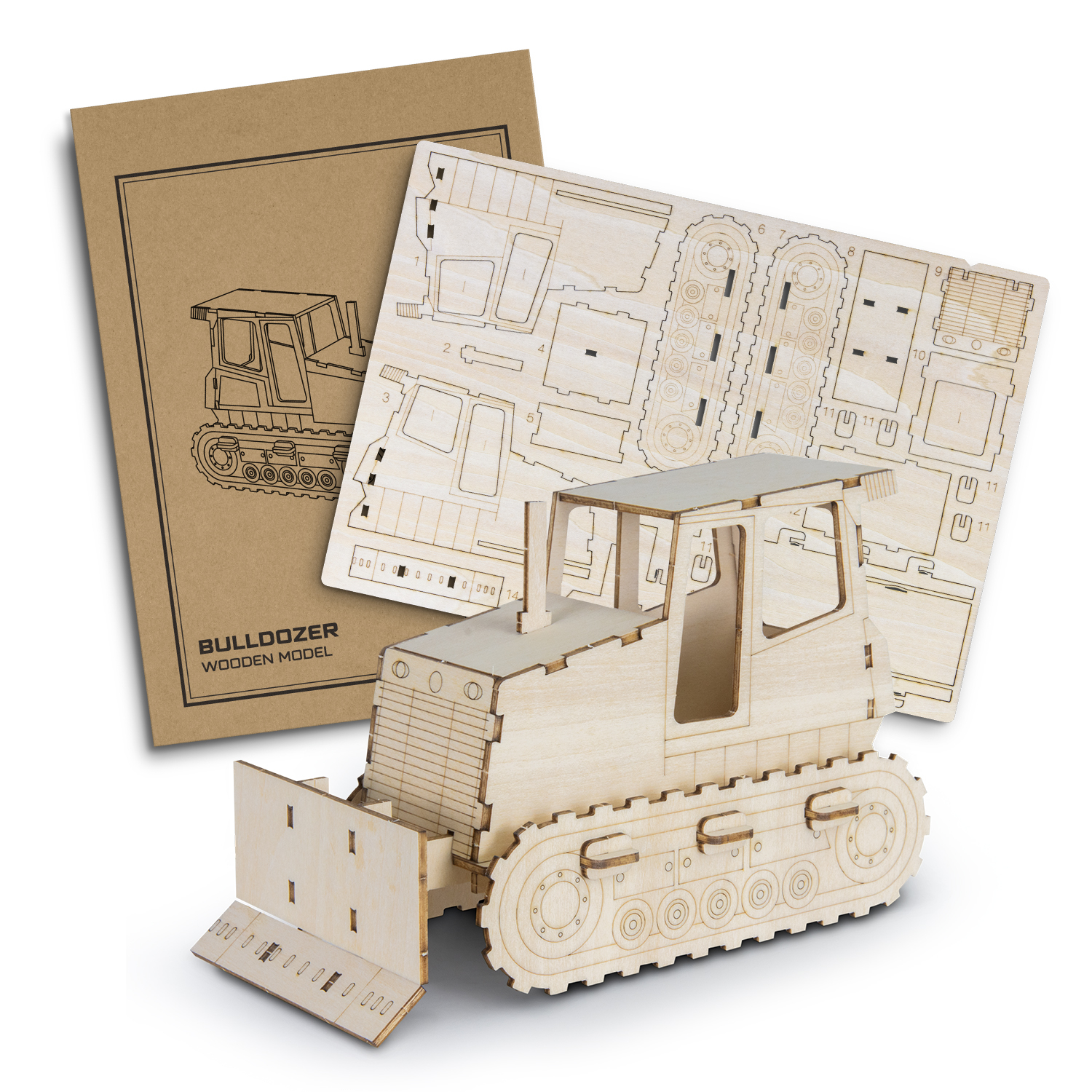 BRANDCRAFT Bulldozer Wooden Model – Image 2